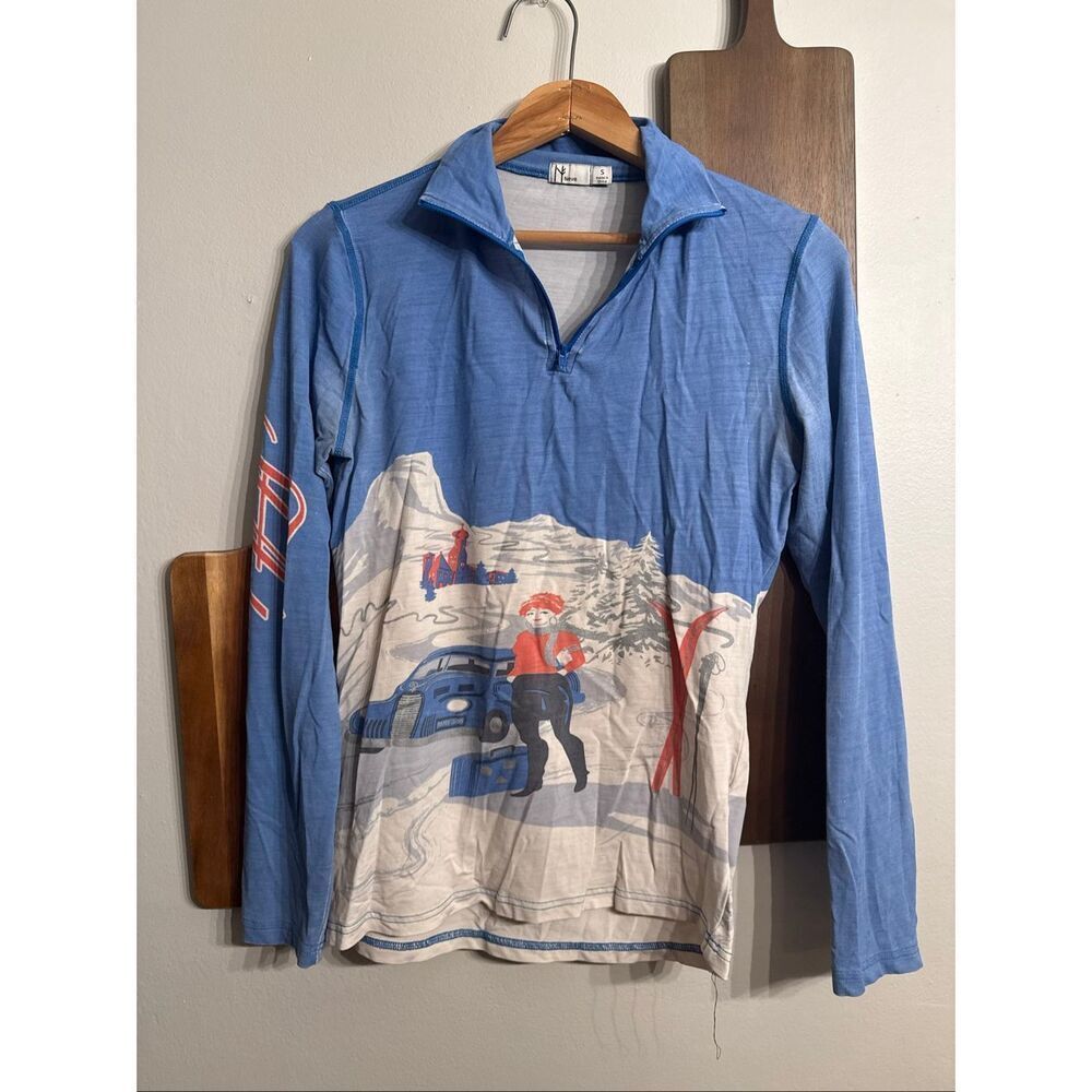 Neve Multicolor Half Zip St Anton‎ Arlberg Austria Graphic Base Layer Top Small